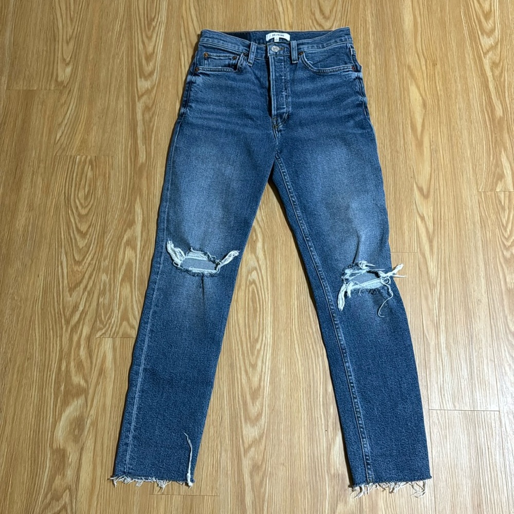 Re/Done 90s High Rise Ankle Crop Jeans